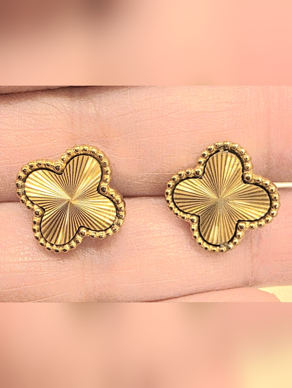 Gold Clover Stud Earrings